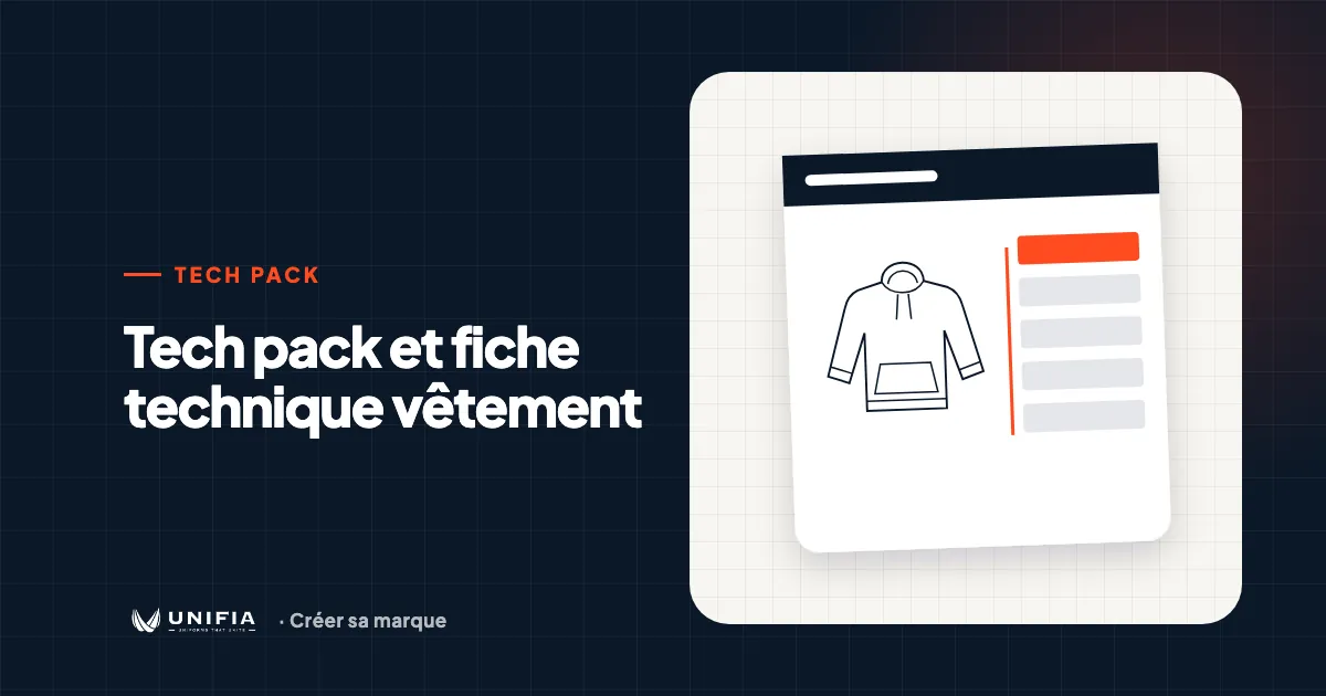 Page de fiche technique d'un sweat à capuche avec tableau de mesures